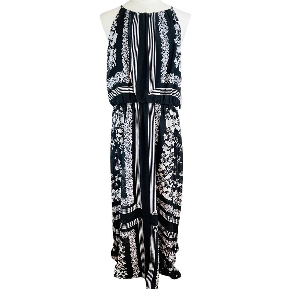 JULIA JORDAN Black White Print‎ Maxi Dress Sz 16 New NWT Cruise Vacation Wedding - Picture 3 of 13